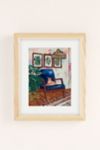 Thumbnail View 2: Lara Lee Meintjes Ginger Cat In Peacock Chair With Indoor Jungle Of House Plants Interior Painting Art Print