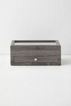 Slide View: 3: Mele and Co Ardene Glass Top Wooden Jewelry Box