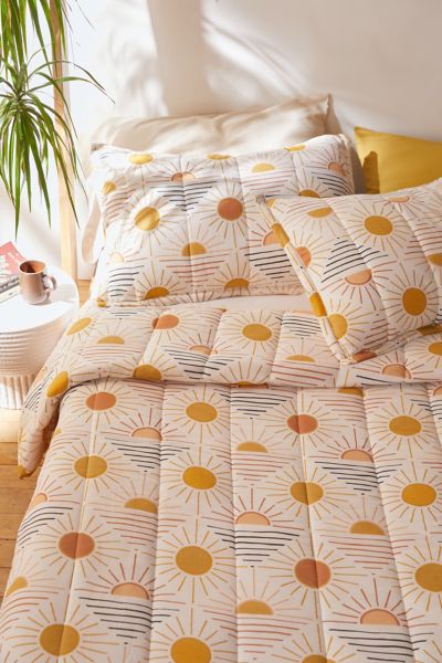 Geo Sun Printed Quilt Set