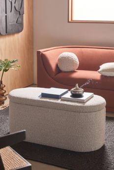 Slide View: 1: Shae Boucle Storage Bench