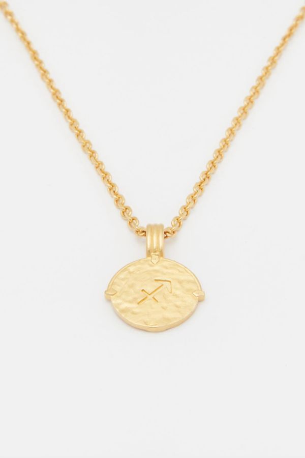 Slide View: 3: Deux Lions Jewelry Gold Zodiac Necklace