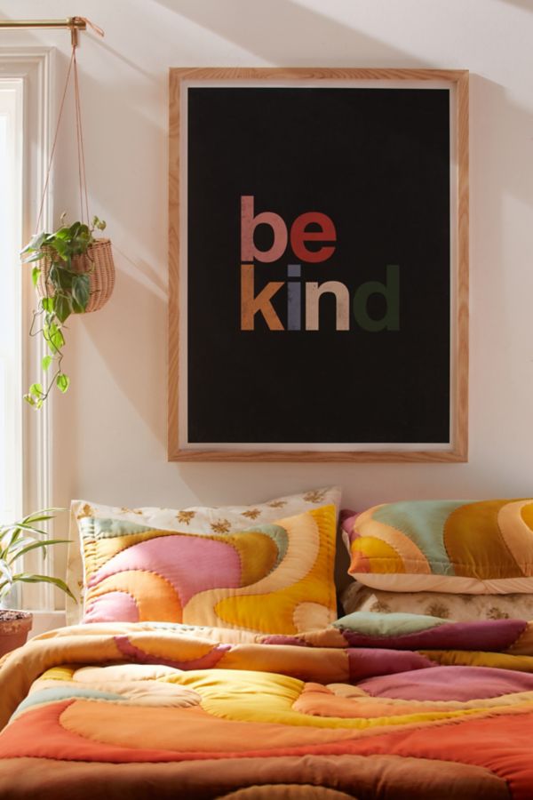 Slide View: 1: Eveline Be Kind Colors Rainbow Art Print