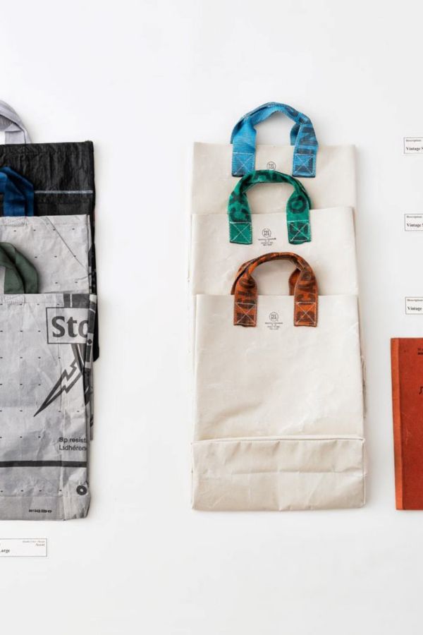 Slide View: 4: Puebco Vintage Recycled Sling Belt Tote Bag