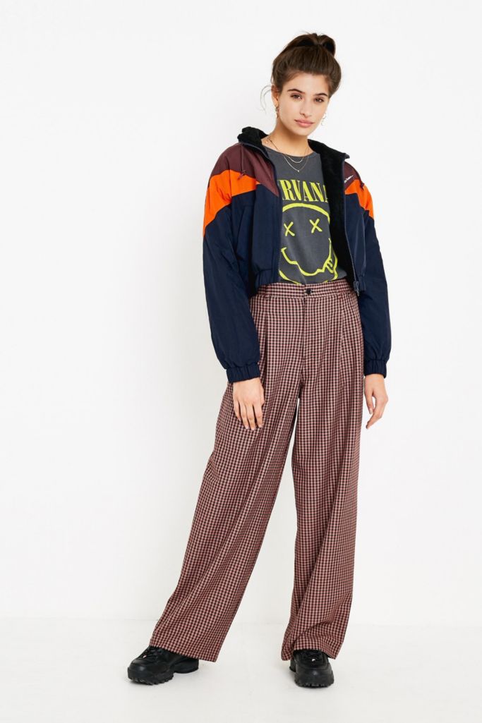 UO Small Check Cocoon Trousers | Urban Outfitters