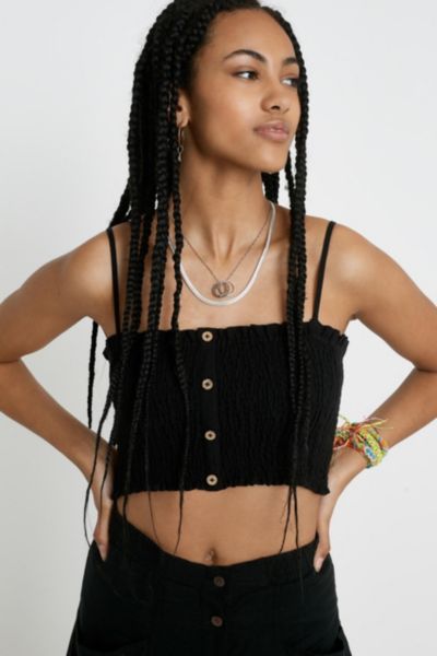 UO Bebby Button-Front Cropped Cami | Urban Outfitters