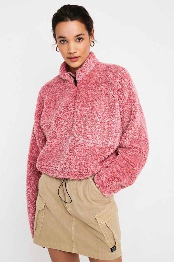 UO Pink Marshmallow Fleece Teddy Jacket | Urban Outfitters