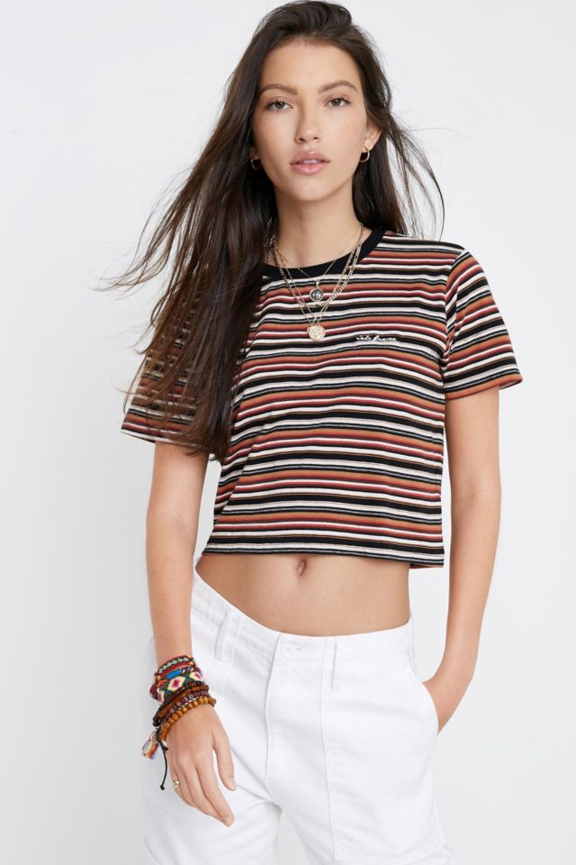 iets frans... Brown Stripe Cropped Tee | Urban Outfitters