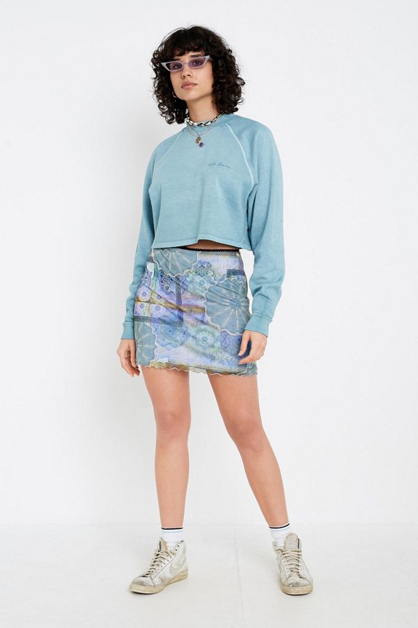 UO '90s Medallion Print Mesh Mini Skirt | Urban Outfitters