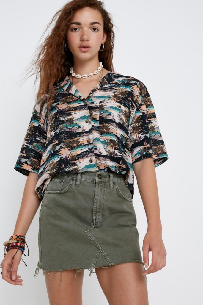palm tree shirt dress
