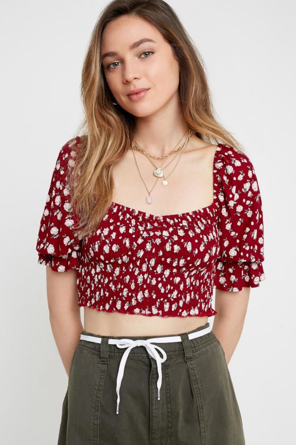 UO Rapunzel Printed Square Neck Top | Urban Outfitters