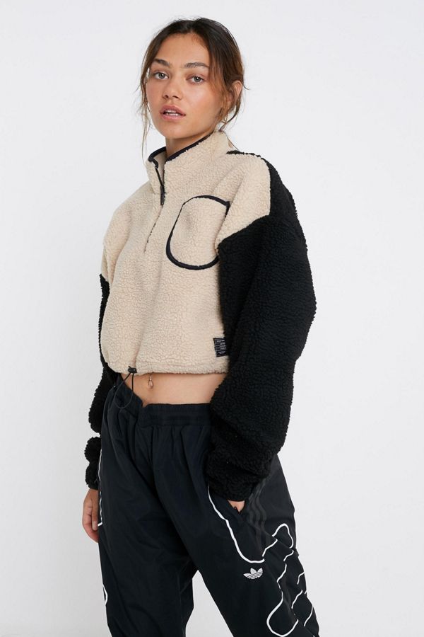 UO Colorblock Teddy Pullover Jacket | Urban Outfitters