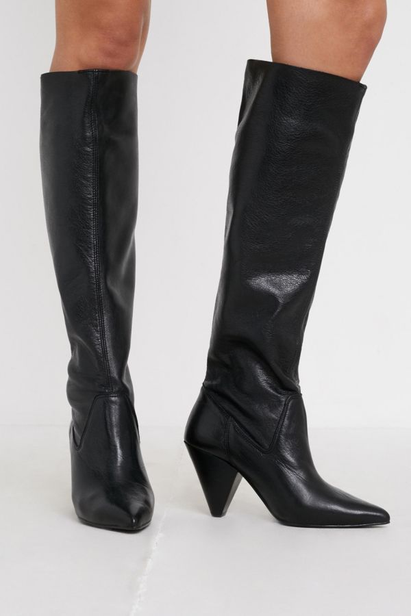 UO Bridget Leather Slouchy Knee-High Boot | Urban Outfitters