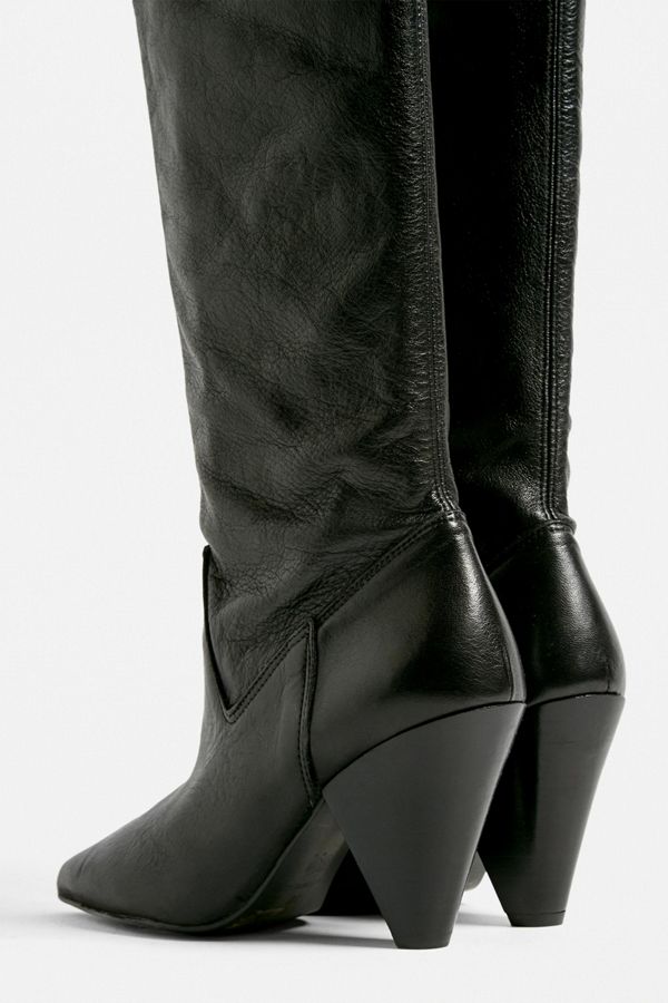 UO Bridget Leather Slouchy Knee-High Boot | Urban Outfitters