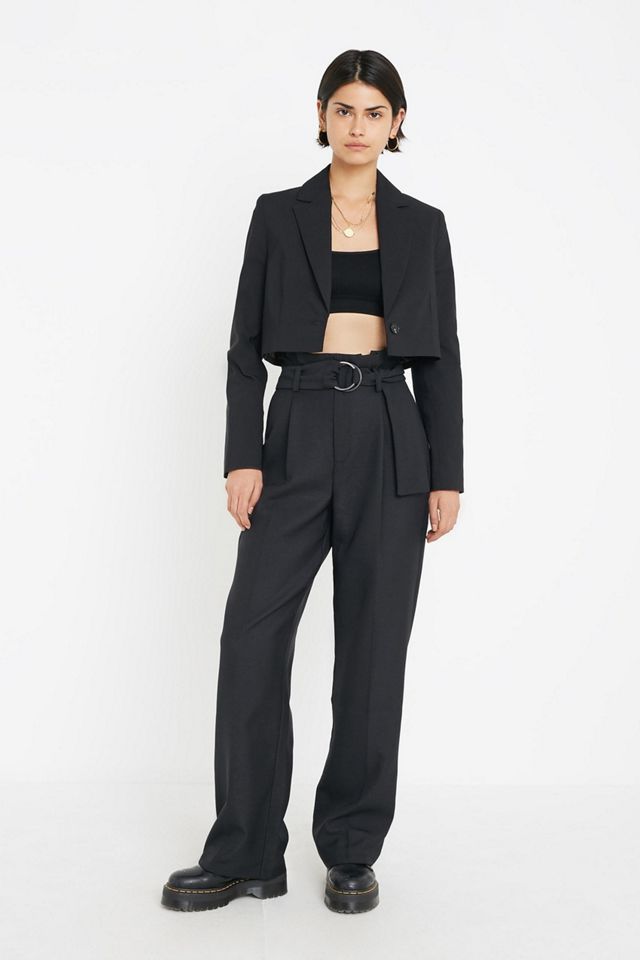 UO Belted Twill Puddle Pant | Urban Outfitters