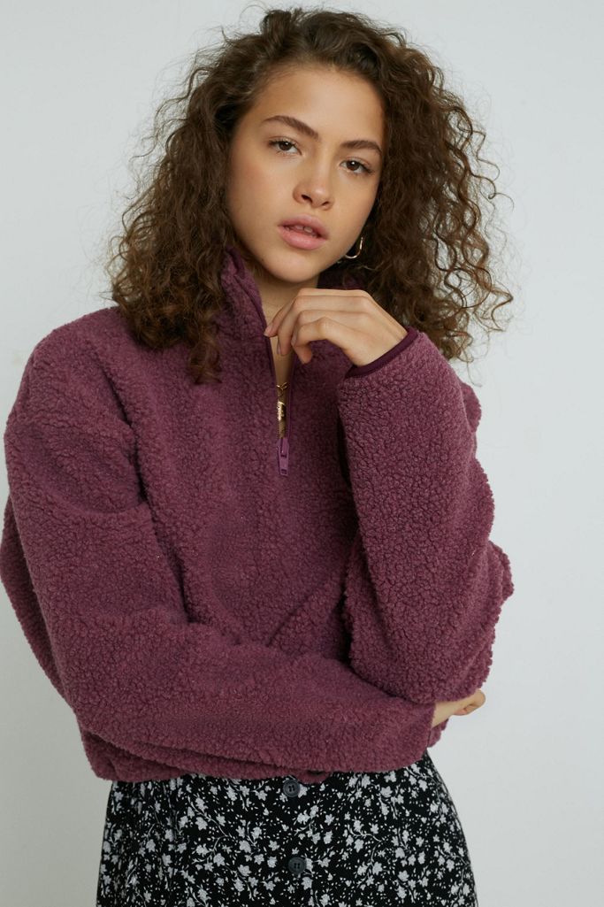 UO Teddy Cropped Track Top | Urban Outfitters