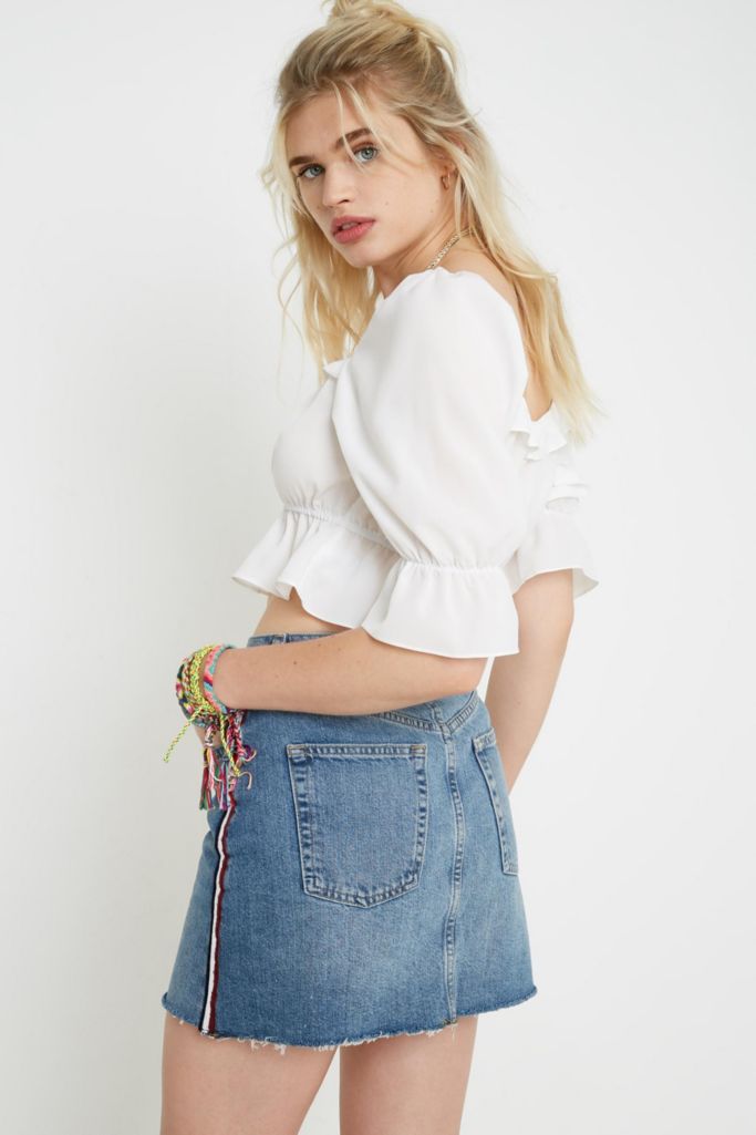 BDG Side Stripe Notched Denim Mini Skirt | Urban Outfitters