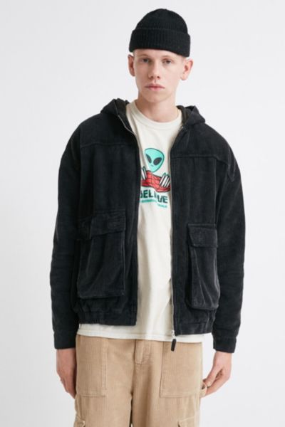 corduroy hooded jacket men's