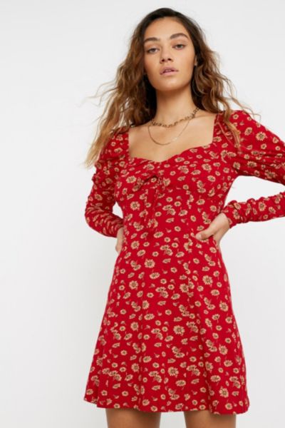 UO Savvi Floral Mini Dress | Urban Outfitters