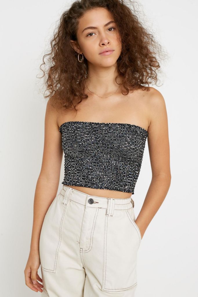 UO Holographic Shimmer Tube Top | Urban Outfitters