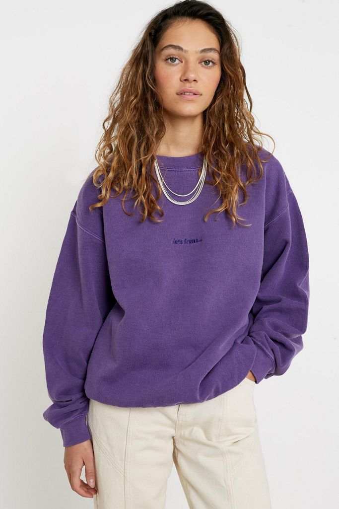 iets frans... Washed Purple Crew Neck Sweatshirt | Urban Outfitters
