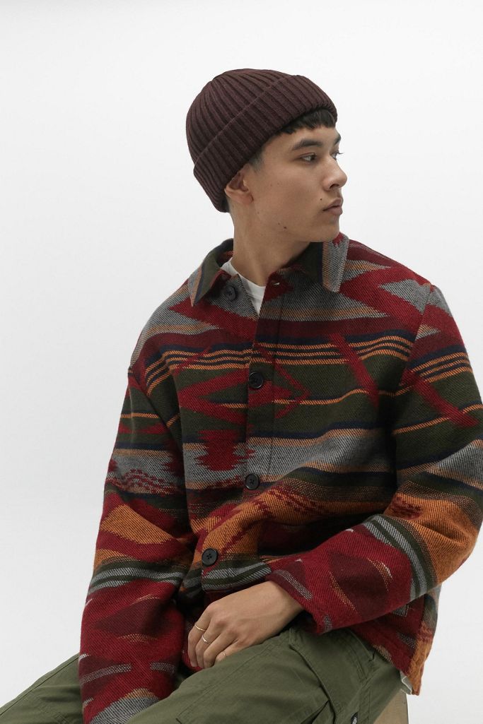 UO Donkey Red Geo Print Chore Jacket | Urban Outfitters
