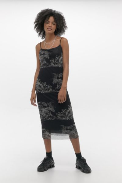 urban outfitters black midi dress