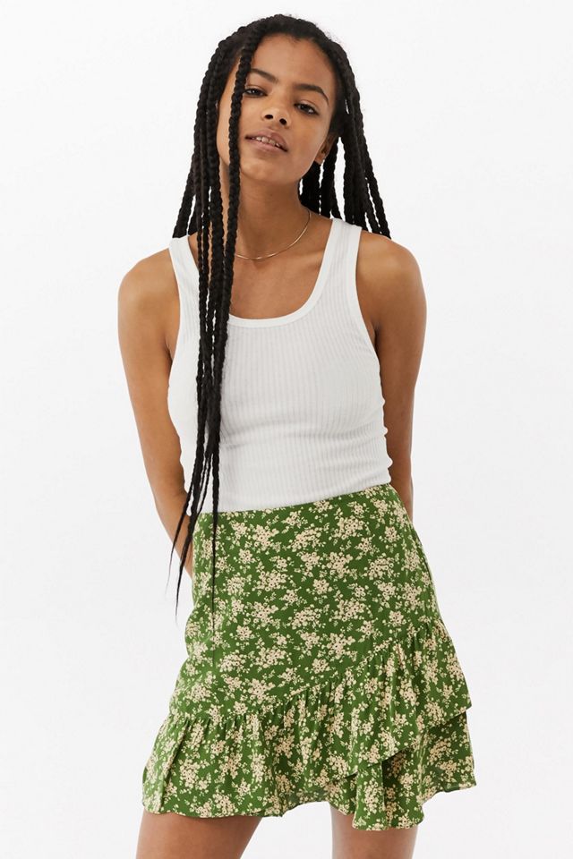 UO Ditsy Floral Ruffle Mini Skirt | Urban Outfitters
