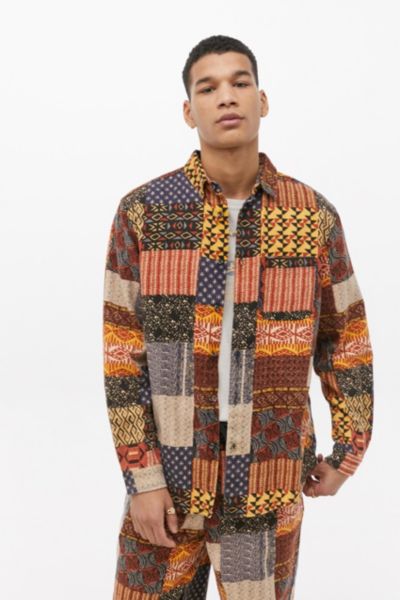 uo geo print corduroy cargo pant