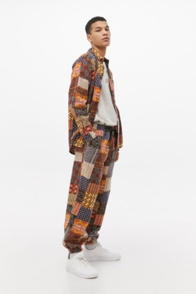 uo geo print corduroy cargo pant