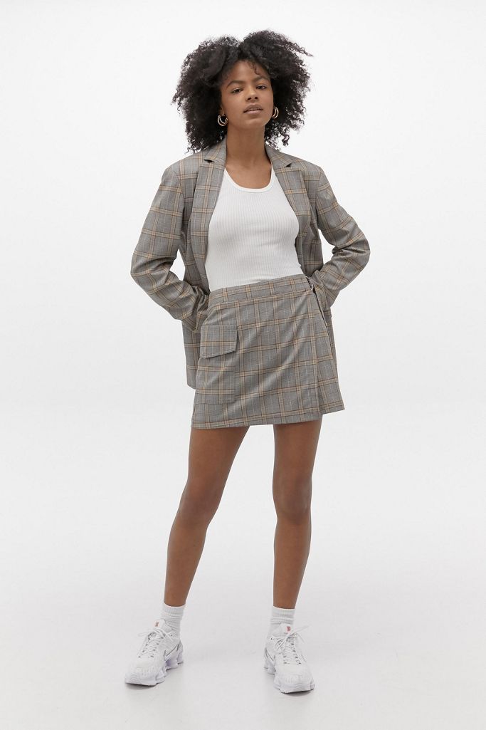 UO Plaid Wrap Mini Skirt Urban Outfitters 