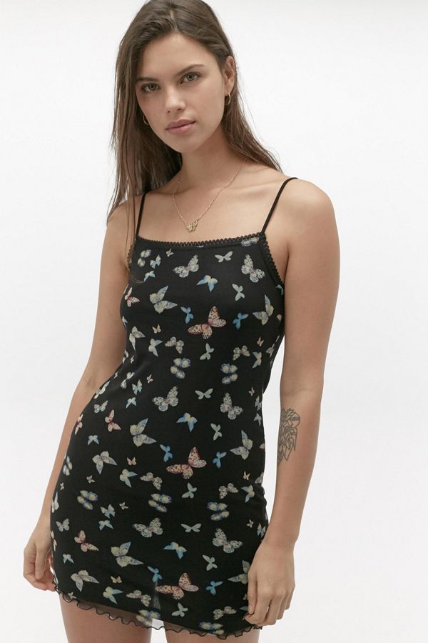 Butterfly-Print Mini Dress *Extended Sizes*