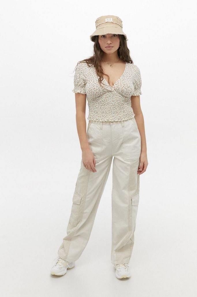 BDG Ecru Colorblock Modern Boyfriend Pant | Urban Outfitters