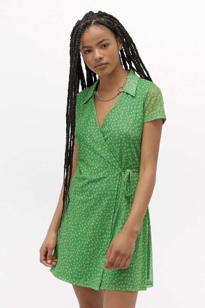 UO Modern Collar Wrap Mini Dress | Urban Outfitters