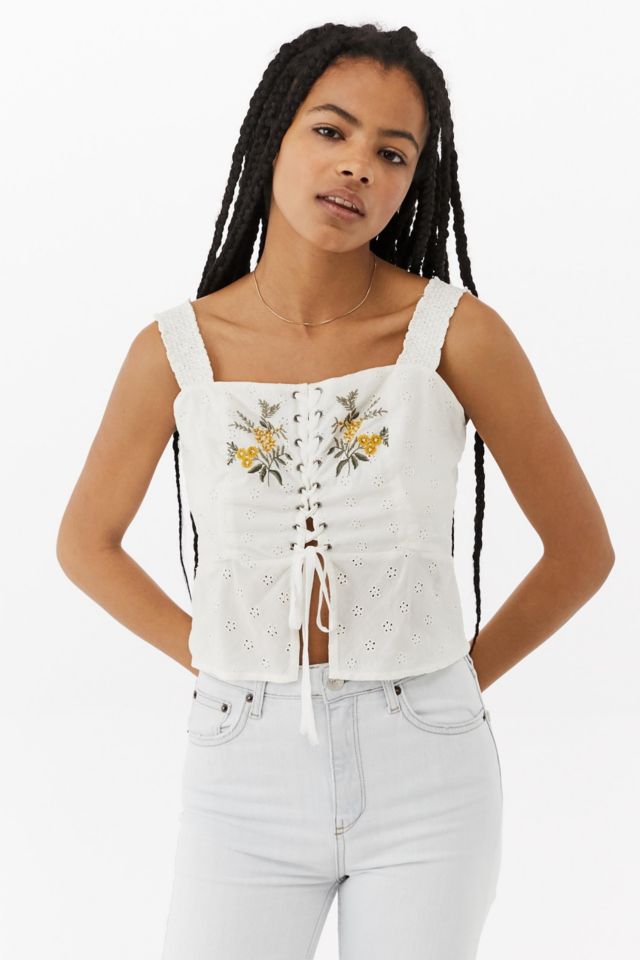 UO Marlyn Embroidered Cami | Urban Outfitters