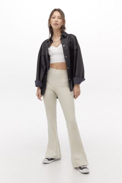 pinstripe flare pants