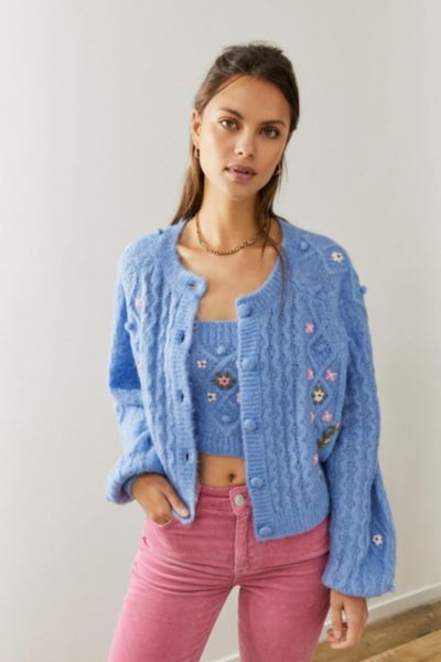 urban outfitters embroidered cardigan