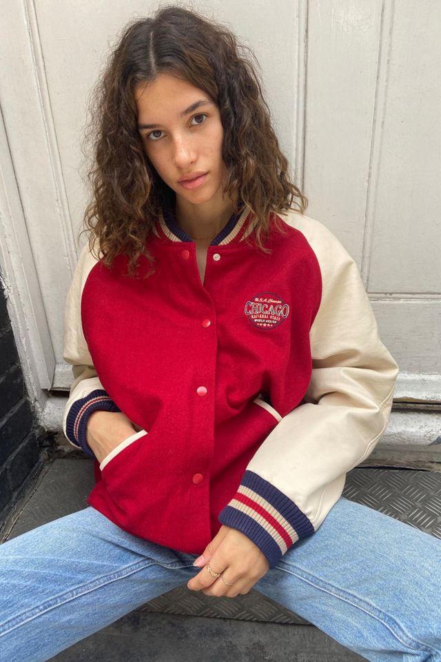 UO PU Chicago Varsity Jacket Urban Outfitters