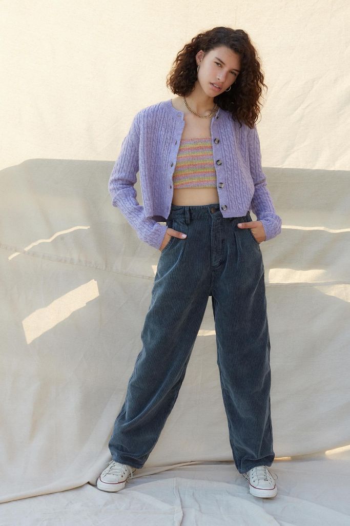 BDG Erin Black Corduroy Cocoon Pant Urban Outfitters