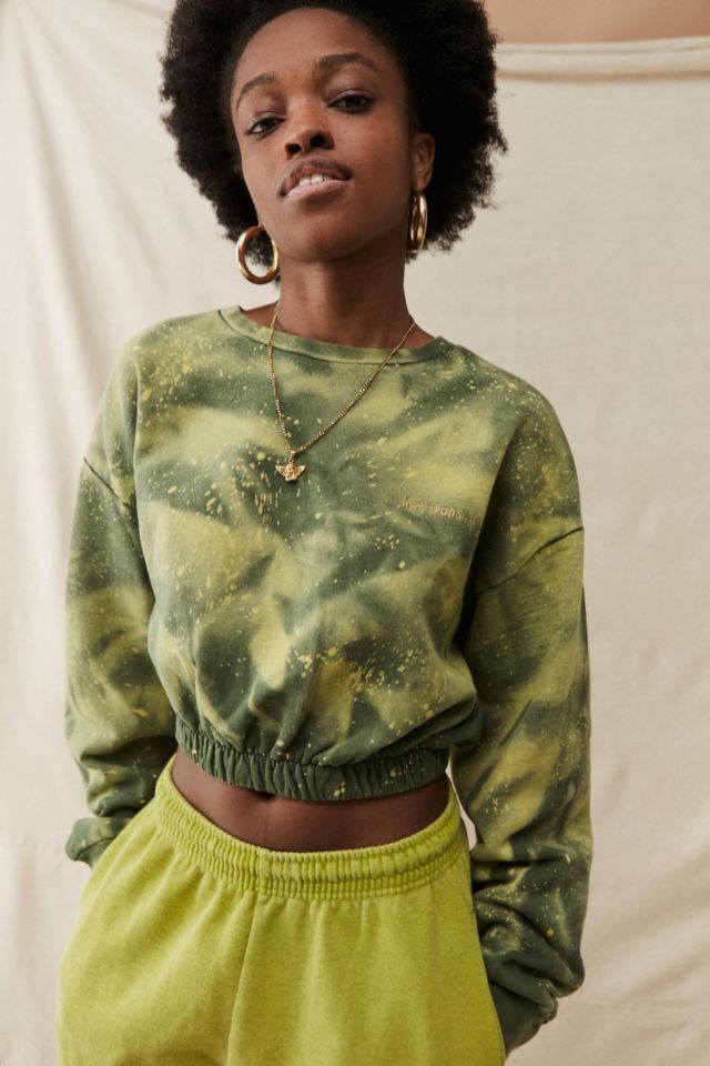 iets frans... Green Bleached Tie-Dye Bubble Sweatshirt | Urban Outfitters