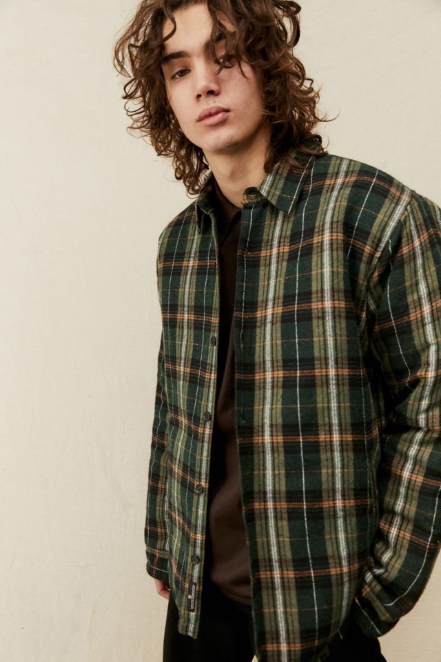 BDG Olive Plaid Shirt Jacket | Urban Outfitters