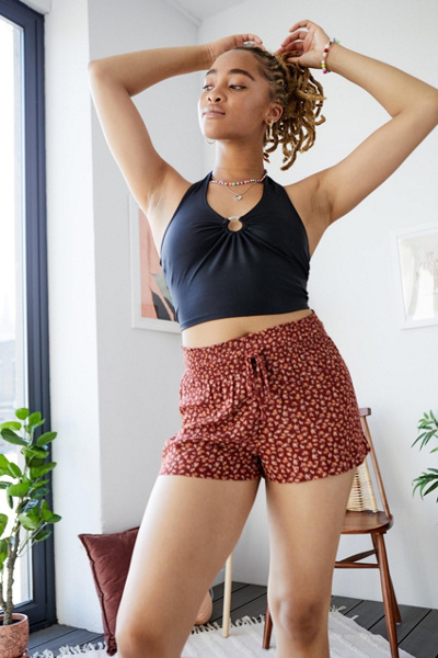 UO Brown Crinkle Short Urban Outfitters
