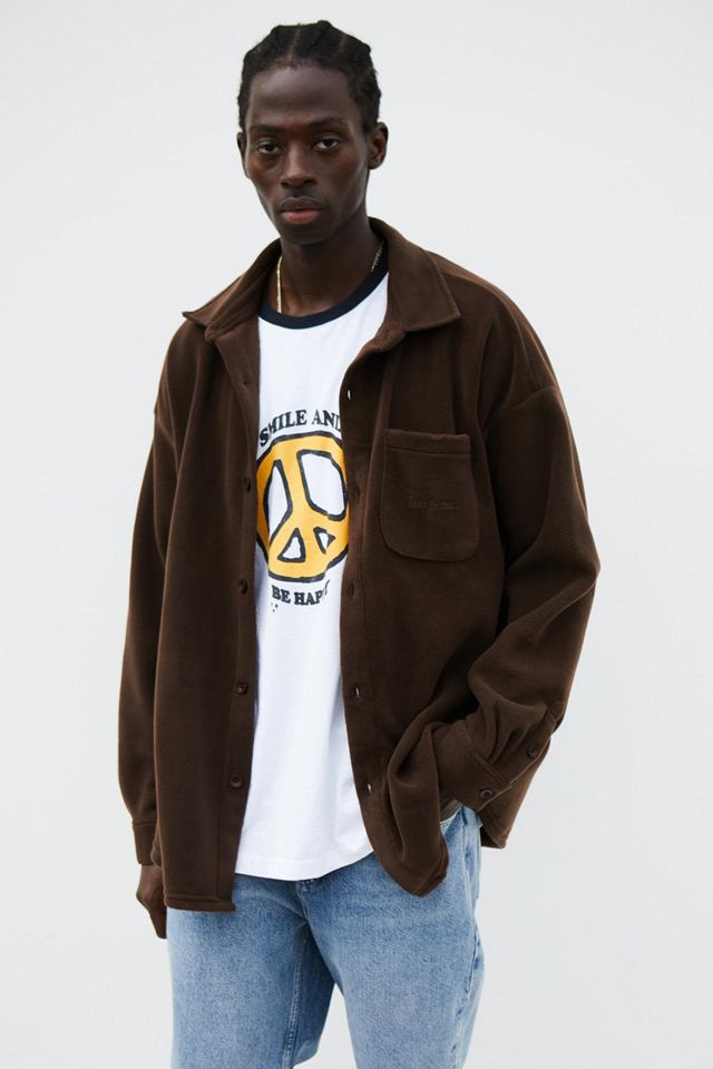iets frans... Chocolate Fleece Shirt Jacket | Urban Outfitters