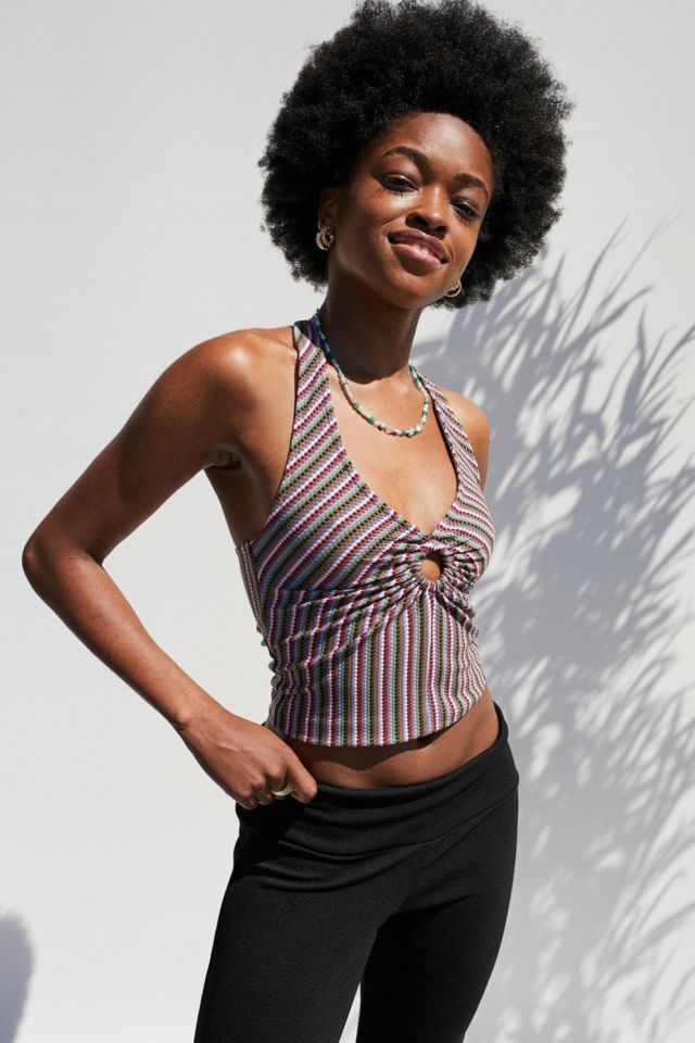 UO Knitted ORing Halter Top Urban Outfitters