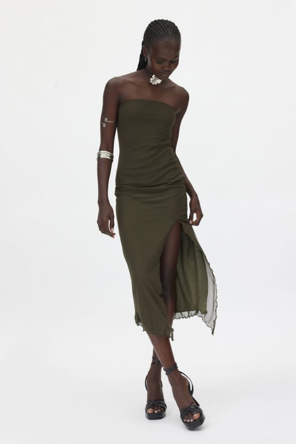 Slide View: 1: UO Samara Mesh Strapless Stretch Midi Dress