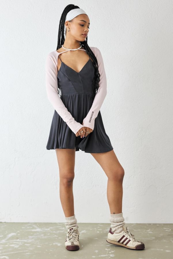 Slide View: 3: UO Vanessa Cupro Romper