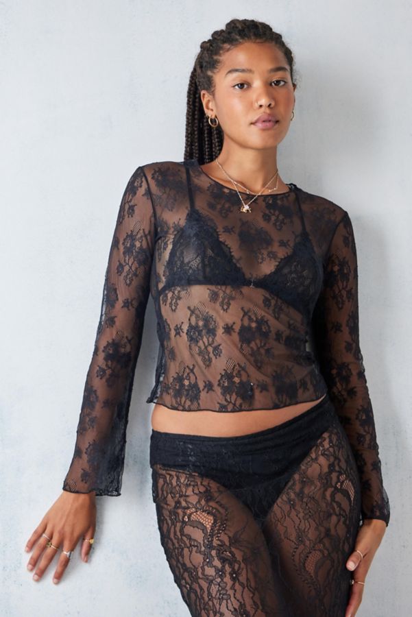 Slide View: 2: Wild Lovers Millie Long Sleeve Lace Top