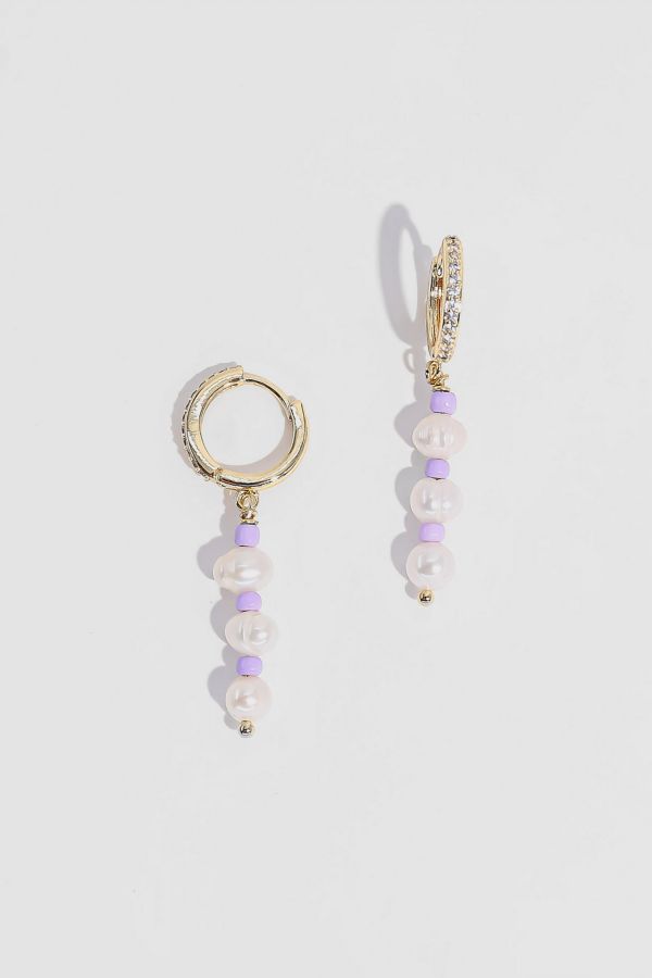 Slide View: 2: Joey Baby Taro Purple Pearl Earrings