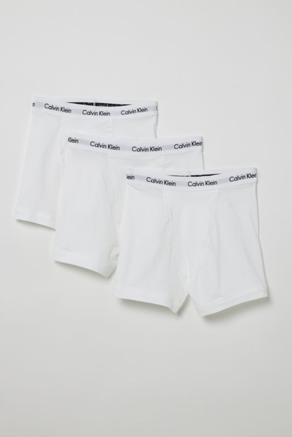 Slide View: 1: Calvin Klein Solid Boxer Brief 3-Pack