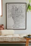 Thumbnail View 1: multipliCITY Buffalo White Map Art Print