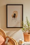 Thumbnail View 1: Jimmy Tan Lazy Cat 2 Enjoying Coffee On Rattan Chair Art Print